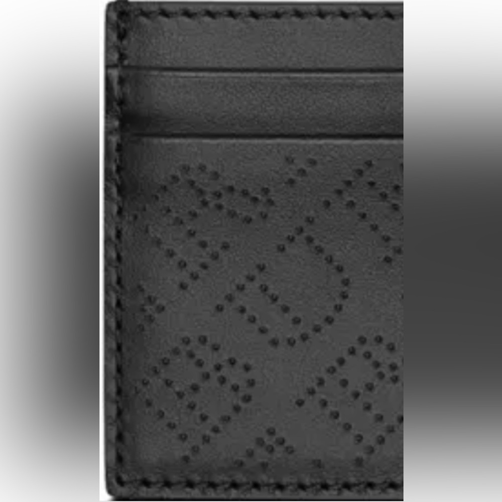 Authentic Burberry Men’s Black Perforated Leather Sandon Card Holder - Picture 10 of 11
